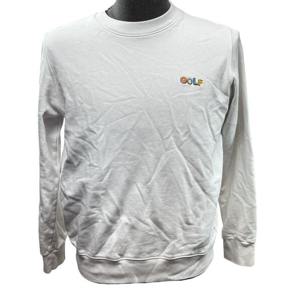 Golf‎ Wang Crewneck Tyler The Creator Sweatshirt Embroidered Logo Small White - Picture 1 of 7